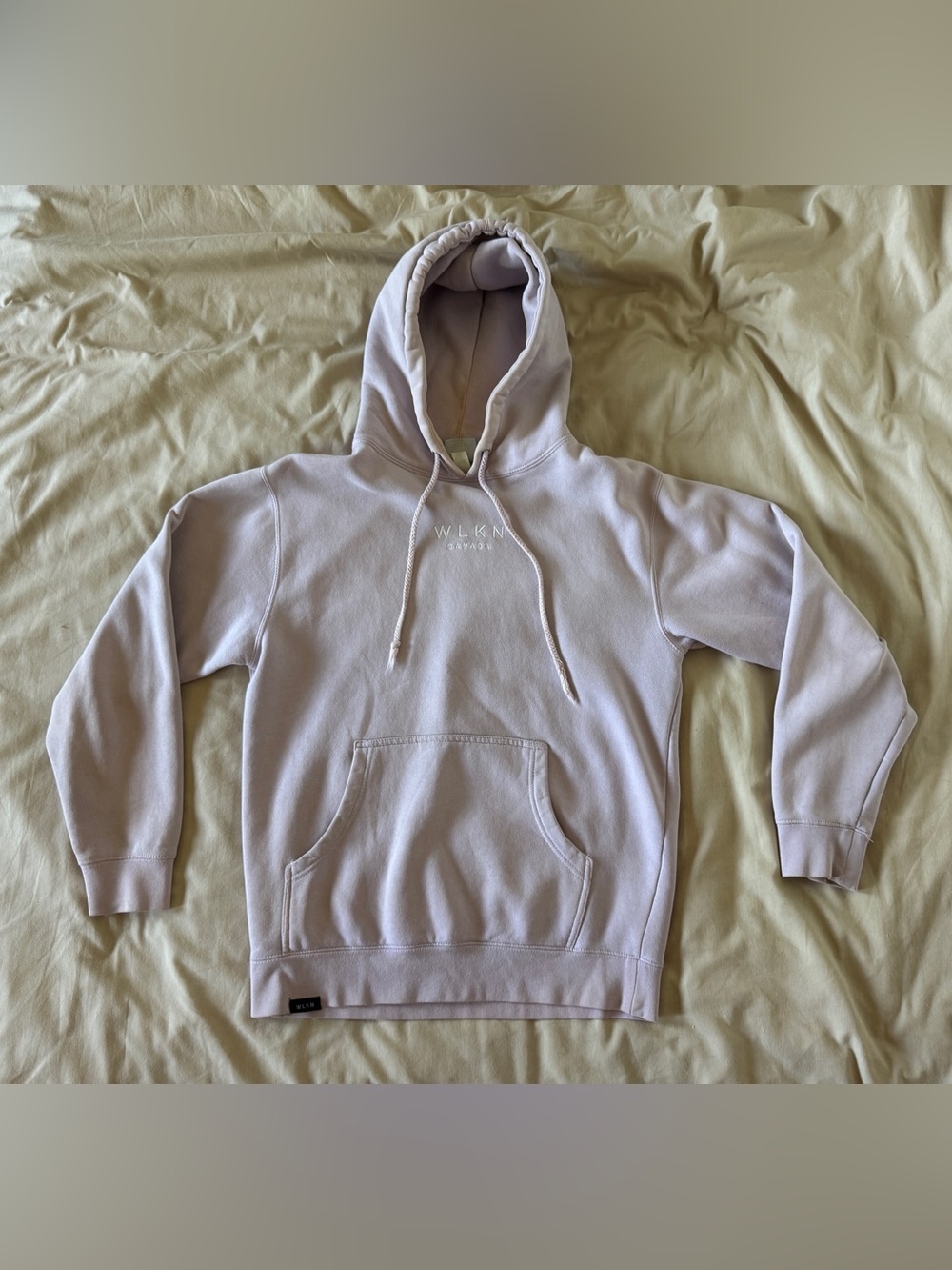 WLKN Unisex Light Lavender Pullover Hoodie with Embroidered Chest Detail